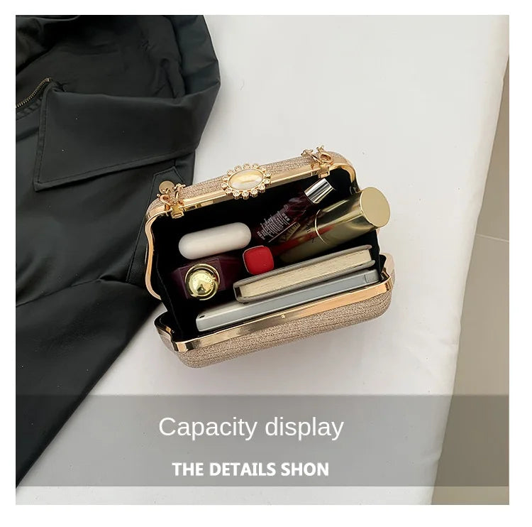 Luxury High Design Women Evening Bag Brand Party Banquet Glitter Bag for Ladies Wedding Clutch Handbag Shoulder Bag Chain Bolsas
