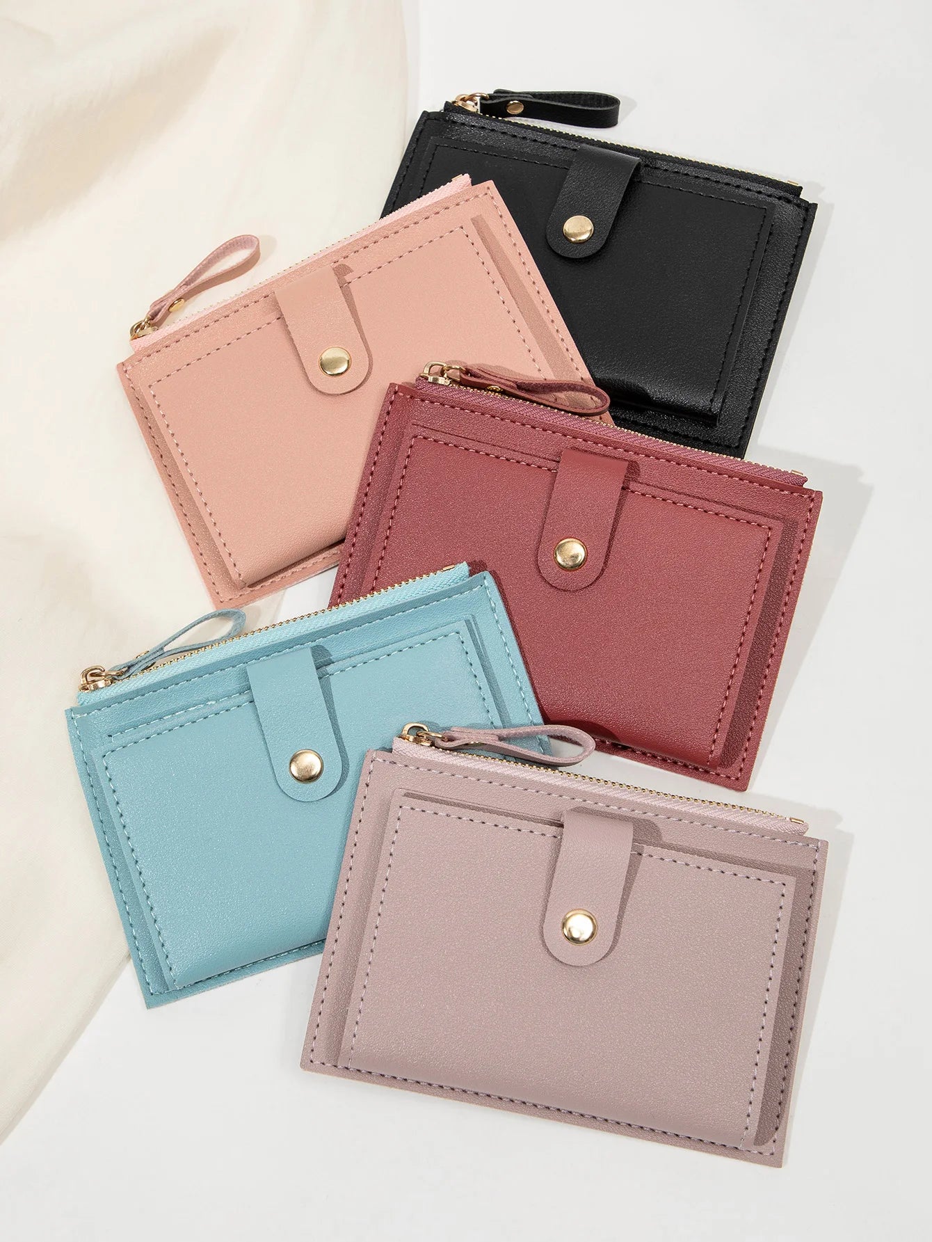 Minimalist and Fashionable Women's Short Card Bag Ultra-Thin Mini PU Leather Zero Wallet Women's Credit Card Holder Wallet