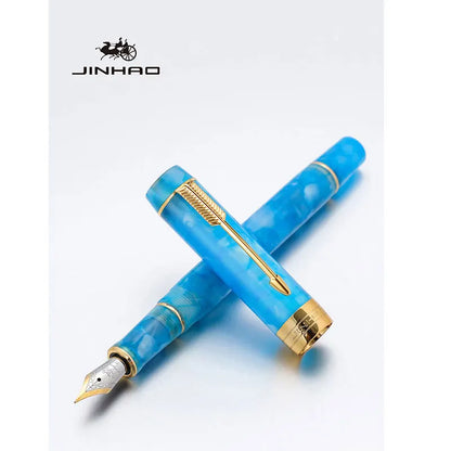 Jinhao 100 Fountain Pen Commemorative Resin Good Pen Nib 18 KGP Gold Sandwiched Thin Tod Small Business Office Gift Pen