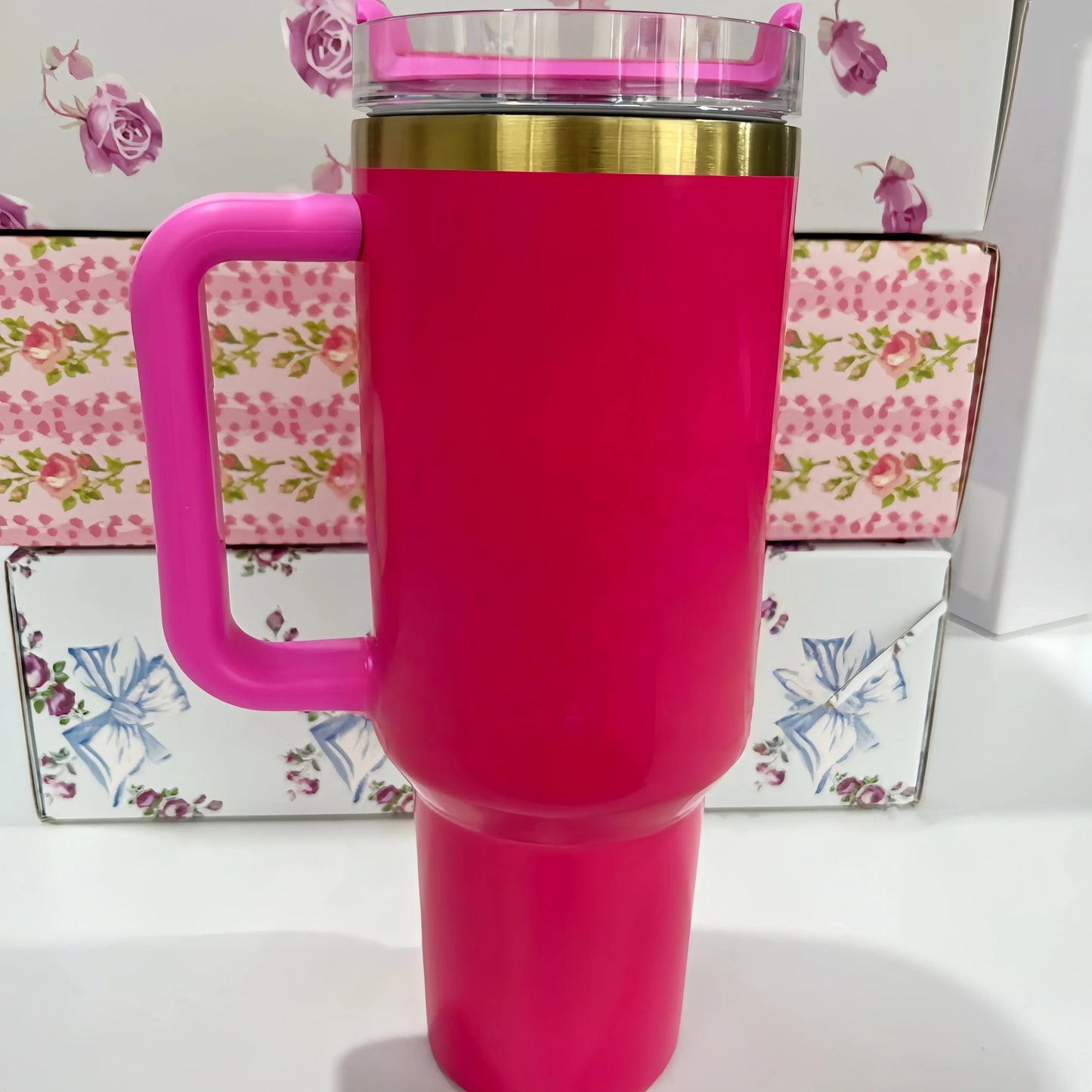 40oz Tumbler withLOGO Handle Lid Straw Stainless Steel Vacuum Insulated Quengher H2.0 Thermos Cup Silicone Boot for Stanleys