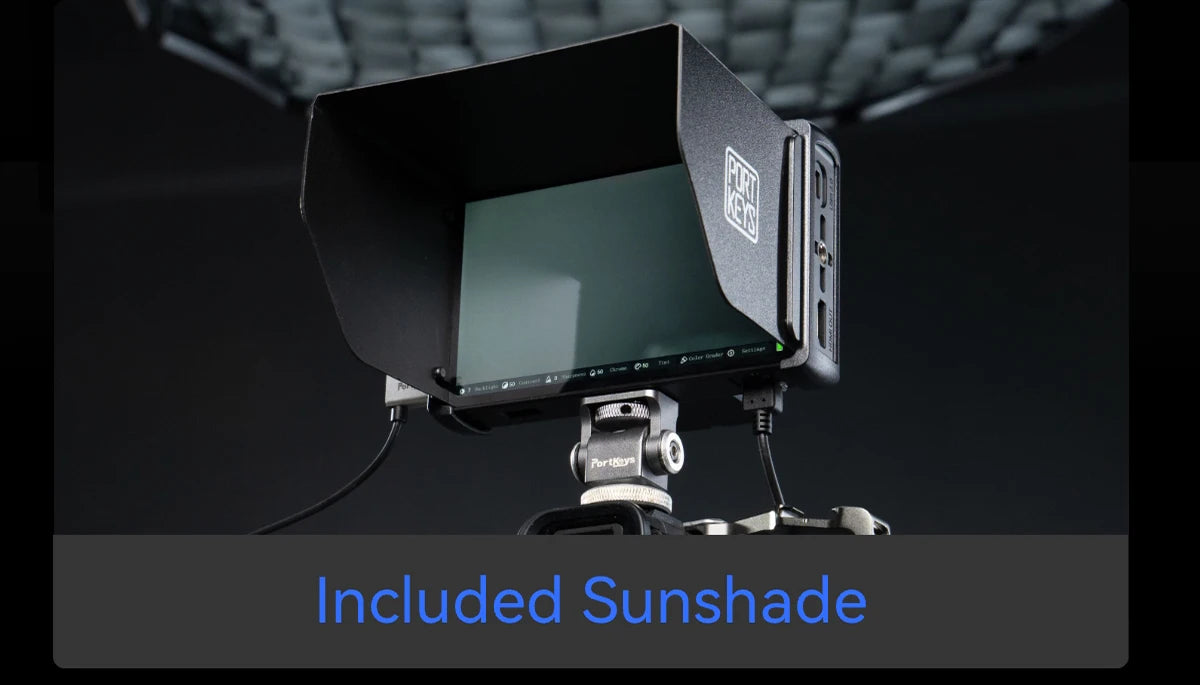 PortKeys LH5C -5.4 Inch On-Camera Monitor with Wired Camera Control/Focus Tracking Frame, 4K 360 Degree Color -Adjustment