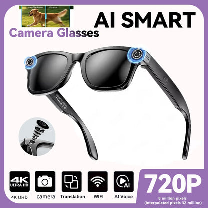 2025 New 800W Camera Glasses Bluetooth Smart Glasses with Camera Voice Call Music Smart Sunglasses Video Sound Record AI Glasses