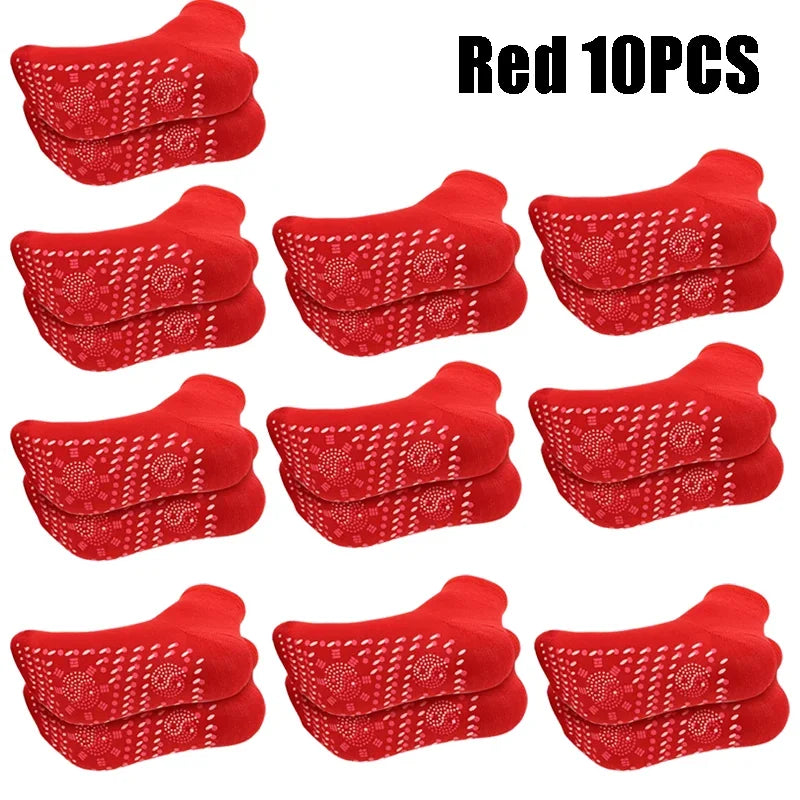 1/5pairs Tourmaline Heating Socks Winter Warm Thermal Health Care Socks Slimming Health Short Sock Magnetic Therapy Sock