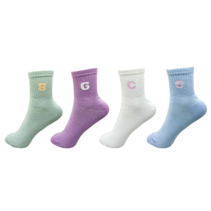 1/4 Pairs Woman Cotton Socks For Women Cotton Female Socks Set Woman Colorful Lady Socks Letter Printed Sock