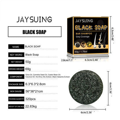 Polygonum Multiflorum Black Hair Soap Darkening Shampoo Bar Repair Gray White Color Dye Face Hair Body Shampoo For Man Women
