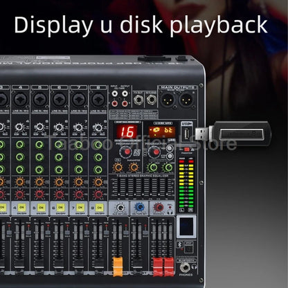 4/6/8/12 Channel Audio Mixer 5.0 Bluetooth 48V Phantom Power DSP Mixing Console 7 Band EQ Sound Box XLR/USB/TRS For Karaoke DJ