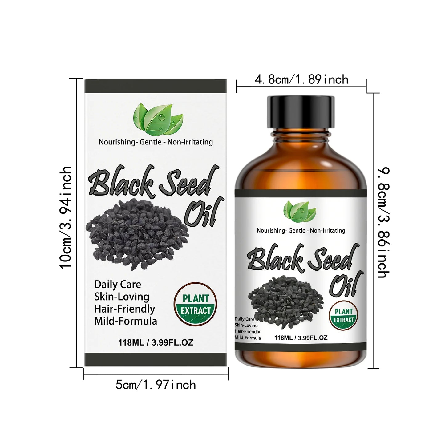 Pure Black Seed Oil Essence Multipurpose Deep Nourishing Oil for Face Body Hair Scalp Soothing Hydrating Refreshing Skincare Oil