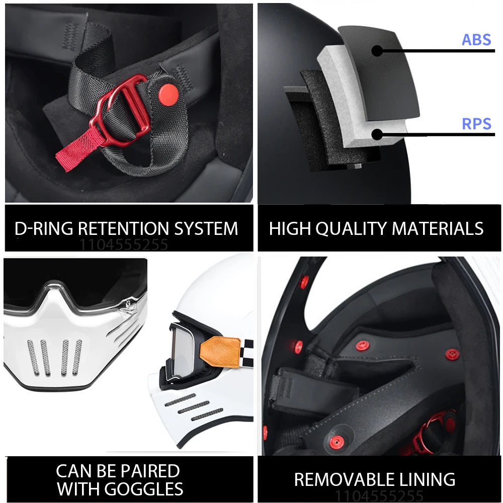 Motorcycle Helmet Full Face Helmet ECE DOT Approved Moto Cascos Motorcyclist Capacete Four Seasons Riding Racing Cycling Helmet