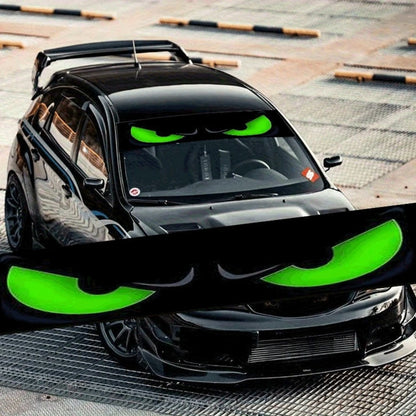 1Roll Green Angry Eyes Car Sticker Waterproof Cover Scratches Vinyl Decal for Vehicle Front Windshield Self-adhesive Easter Gift