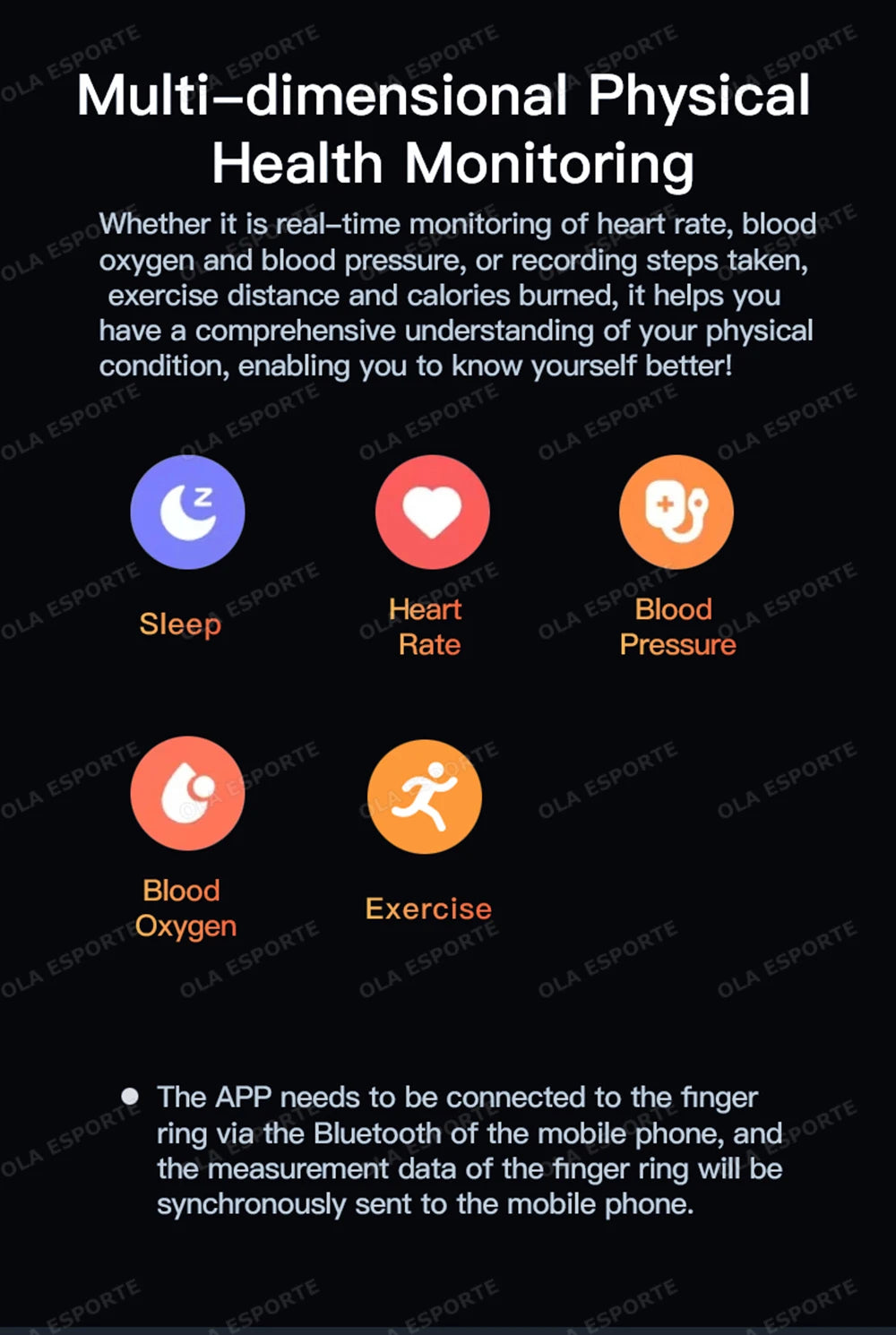 Men Women Fashion Smart Ring Sleep Heart Rate Blood Pressure Monitoring Bluetooth Connection Multiple Sports Modes Fitness Rings