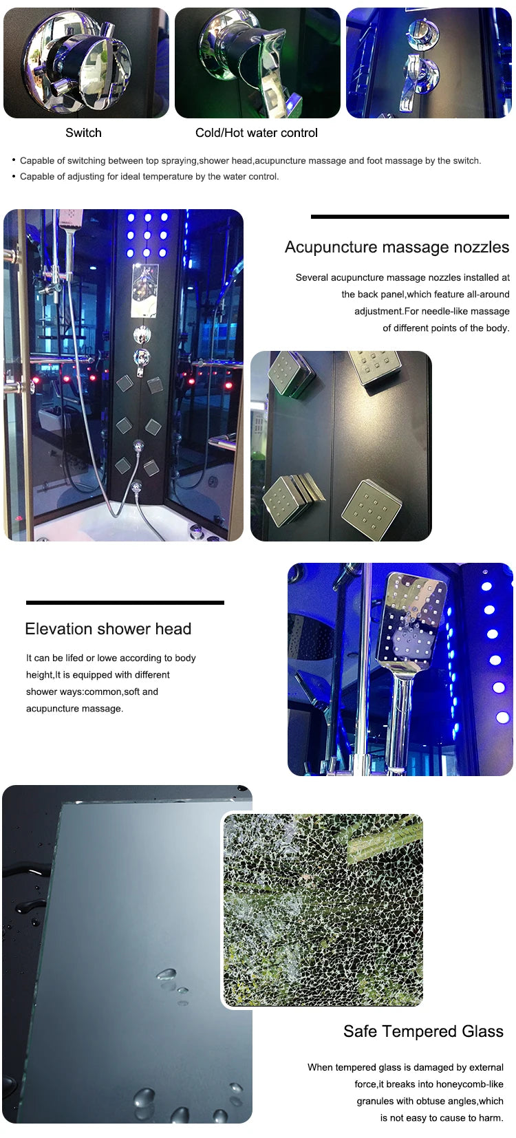 Customization Hot Cheap Family Multi-function Sauna Wooden Steam Shower Room