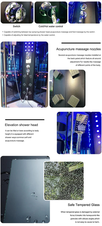 Customization Hot Cheap Family Multi-function Sauna Wooden Steam Shower Room