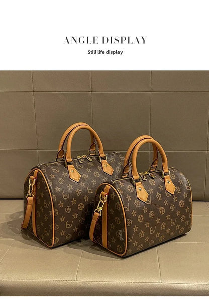 2024 Spring Summer New High-End Feelprinting Vintage Large Capacity Pillow Bag Fashionable Simple Commuting Crossbody Women's Ba