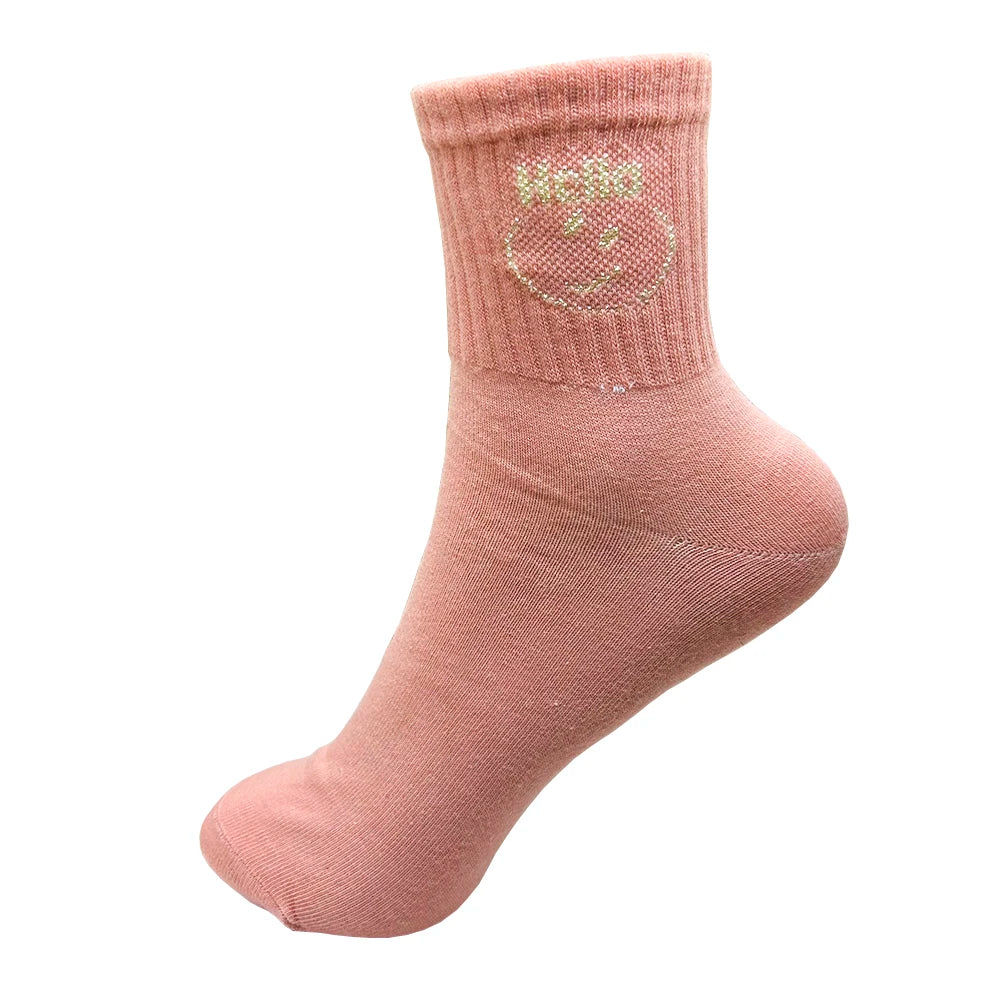 1/4 Pairs Woman Cotton Socks For Women Cotton Female Socks Set Woman Colorful Lady Socks Letter Printed Sock