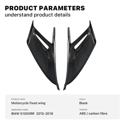For BMW S1000RR S1000 RR Carbon fiber Motorcycle Accessories Fairing Side Spoiler MotoGP Same Fixed Wing Wind Blade 2015-2018