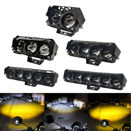 Motorcycle LED light Spotlight headlight lens Motorcycle Driving lights Spot Lamp yellow white High Low beam Moto Running Light