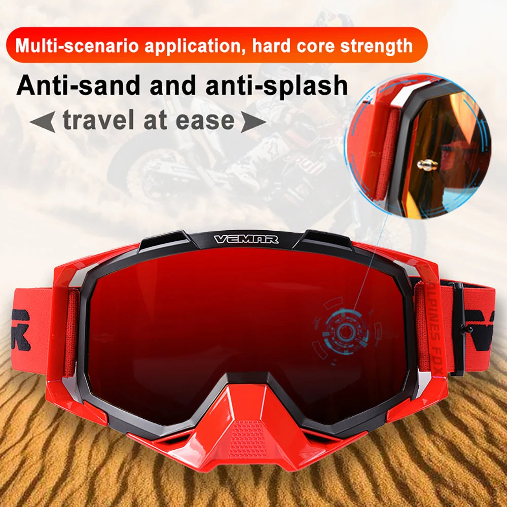 VEMAR Motorcycle Goggles Men Dustproof Motocross Helmet Glasses Skiing Gafas MTB ATV Dirt Bike Moto Sunglasses Outdoor Riding