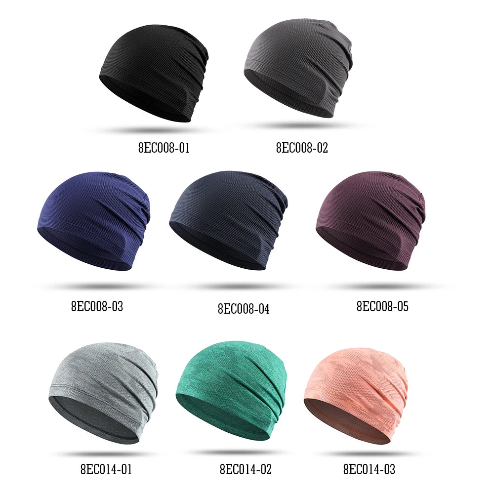 2PCS Quick-drying Running Caps Summer Breathable Cool Sports Hats Outdoor Cycling Hiking Baseball Skullies Stretchy Beanies Hat