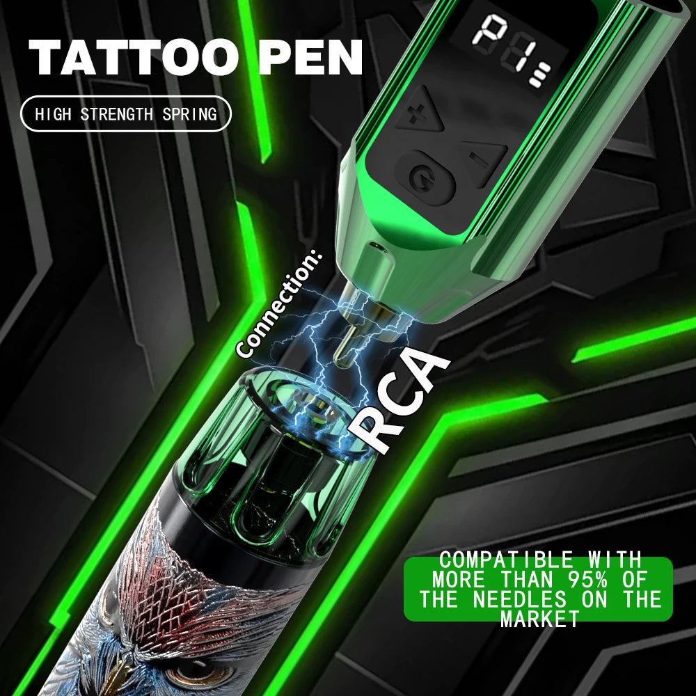Wireless Tattoo Pen Kit, Wireless Tattoo Machine, Includes 10 Tattoo Needles and 2 Disposable Cap Tattoo Ink Cups, Tattoo Pen Machine Pen Holder, Transfer Paper and Other Tattoo Supplies, Suitable for Tattoo Beginners