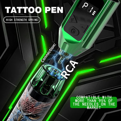 Wireless Tattoo Pen Kit, Wireless Tattoo Machine, Includes 10 Tattoo Needles and 2 Disposable Cap Tattoo Ink Cups, Tattoo Pen Machine Pen Holder, Transfer Paper and Other Tattoo Supplies, Suitable for Tattoo Beginners