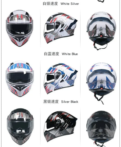 Motorcycle Helmet Full Face Racing Motorbike Helmet with Double Sun Visor Women Man Flip Up Moto Helmets Capacete De Moto