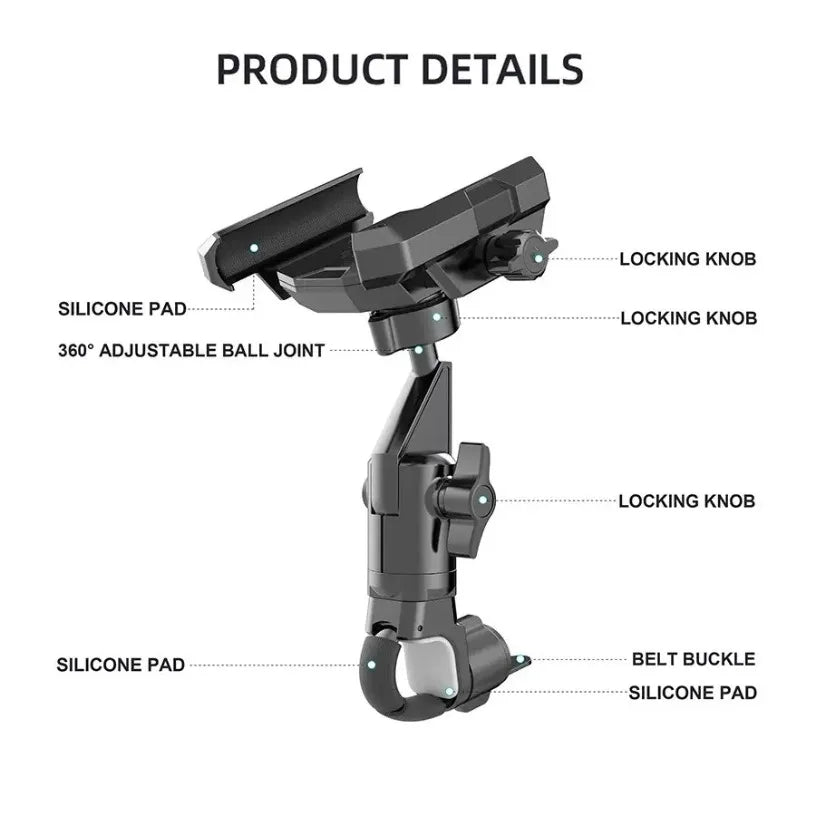Shockproof Phone Holder for Road Mountain Riding for Bike Motorcycle Handlebar Bicycle 360° Rotating Navigation Mount Bracket