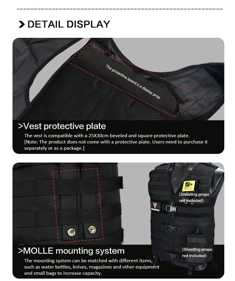 Military Tactical Molle Vest Airsoft Lightweight Gear Load Carrier Vest Camouflage CS Wargame Hunting Adjustable Waistcoat