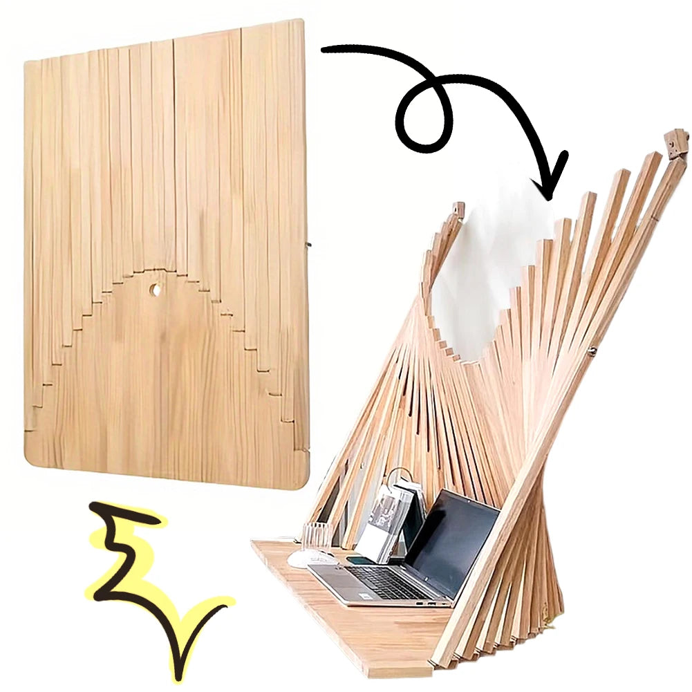 Folding Desk Fashionable Invisible Computer Table Solid Wood Creative Hanging Wall Folding Table Computer Folding Table