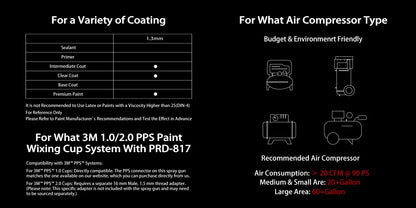 Original PORPHIS PRD-817 VS 1.3mm Split-Nozzle Spray Gun Automotive Paint Gun, Professional Paint Spray Gun For Car Painting