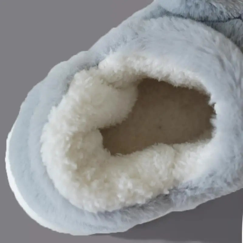 Women Indoor Cotton Slippers Cute Cartoon Dog Winter Warm Shoes Couples Home Floor Slides Anti-slip  Female Male House Footwear