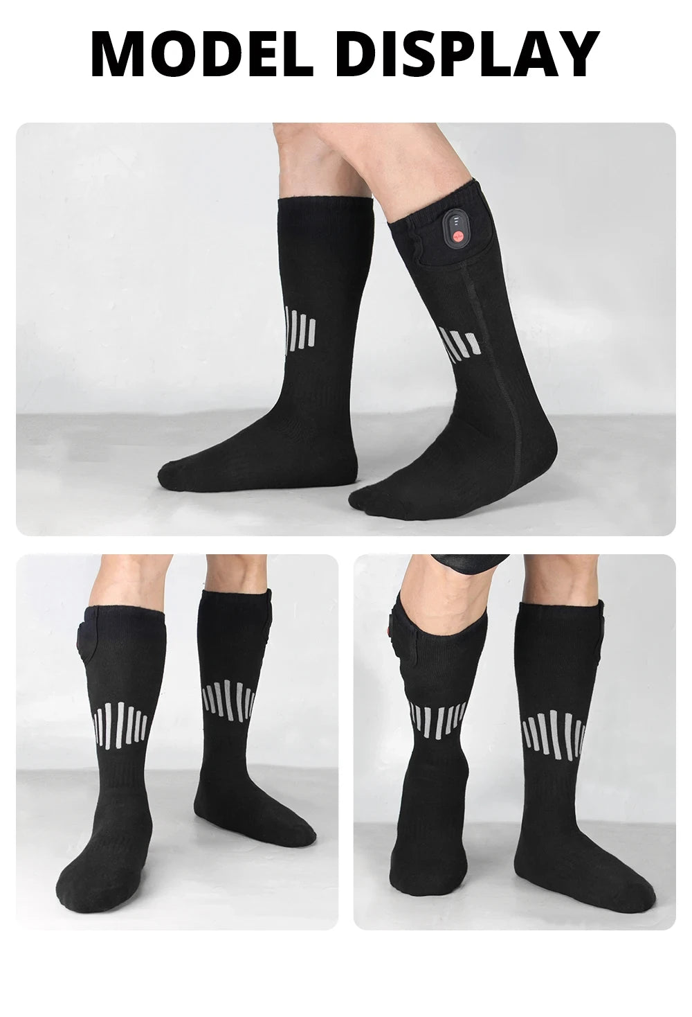 65℃ Heated Socks Winter Warm Heating Socks With Battery Case Snowmobile Electric Heated Skiing Sock Controllable Buttons outdoor