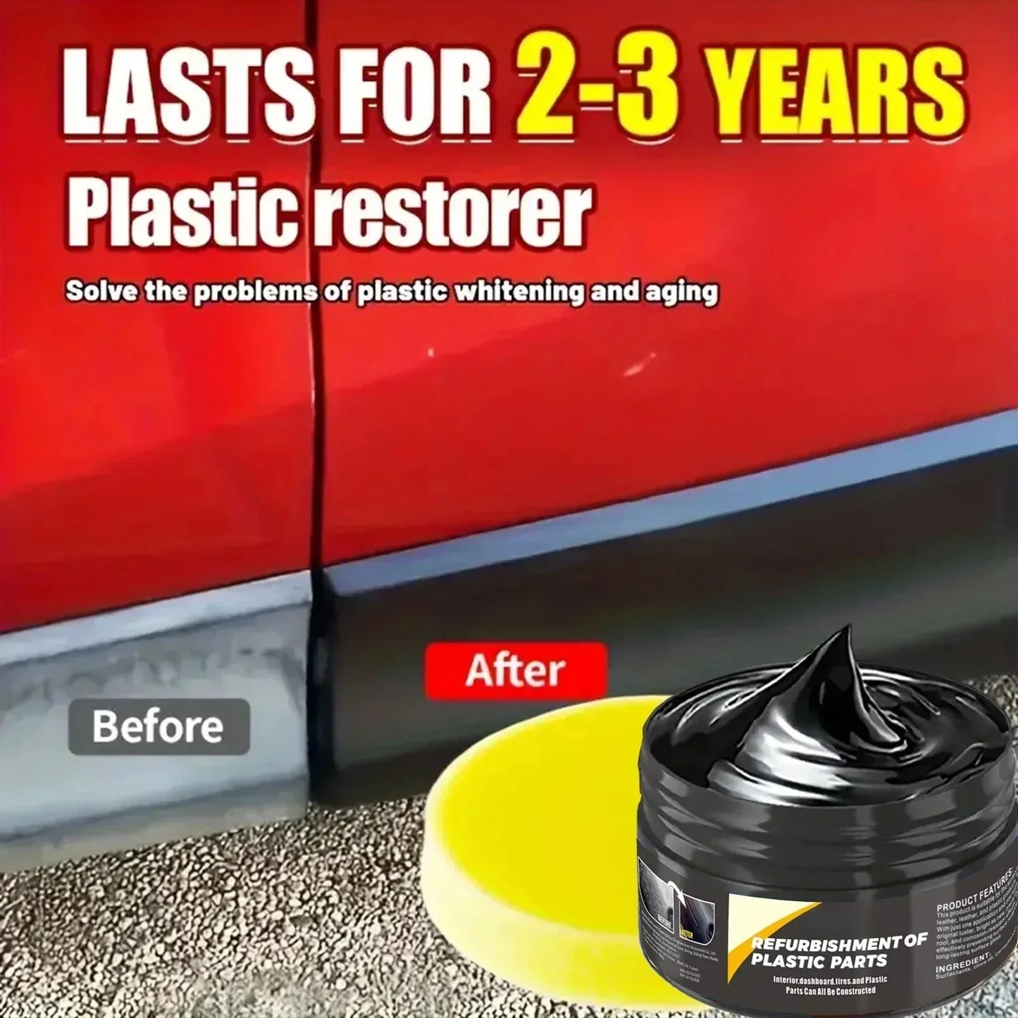 Car Plastic Scratch Repair Paste & Polishing Compound, Interior Exterior Universal Use, Ideal for Auto Tire Care