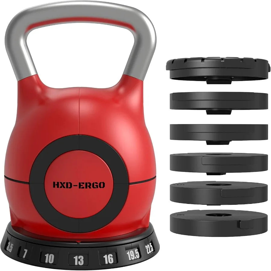 Adjustable Kettlebell Weight Set-Quickly Adjusts Weights Comfortable Grip Ergonomic Kettlebell Sets For Home Gym