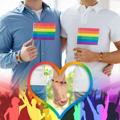 LGBT Bracelet Braided Friendship Bracelets Stylish Hand Woven Bracelet Rainbow Adjustable Size Pride Wristbands