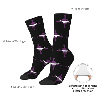 Fashion Men's Socks Harajuku Tony Tony Choppers Sock Luffys Zoros Trafalgar Law Anime Women's Socks Spring Summer Autumn Winter