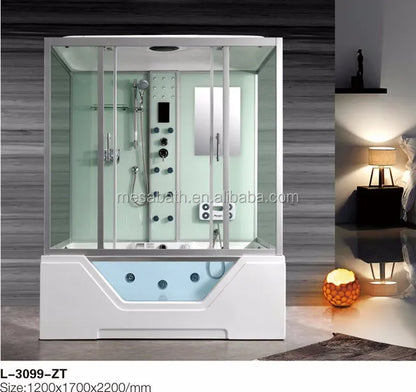 Customization Bathroom Corner Massage Steam Shower Cabin Sauna Combos Shower Cabin with Bathtub Bath Tub