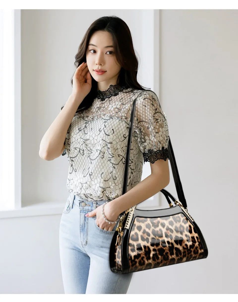 Alligator Patent Leather Shoulder Crossbody Hand Bags for Women Brand Luxury Handbags Women Bags Designer Hobos Two Layers Sac