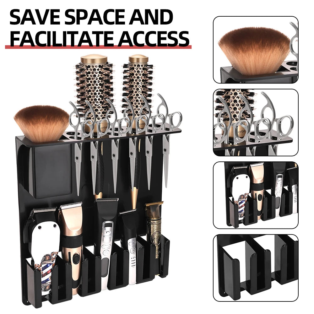 Hair Styling Tools Storage Box For Beauty Scissors Electric Clipper Comb Rack Salon Hairdressing Holder Desktop Case