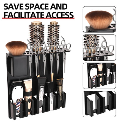 Hair Styling Tools Storage Box For Beauty Scissors Electric Clipper Comb Rack Salon Hairdressing Holder Desktop Case