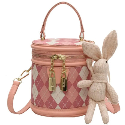 Women's Bag for Women Fashion Luxury Designer Zipper Small Handbags For Women Leather Bucket Shoulder Bag 2023 New Trend Pendant