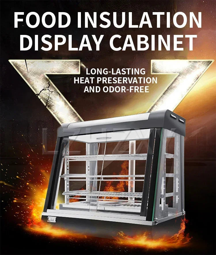 Commercial Food Warmer Countertop Pizza Warmers Display Pastry Patty Warmer Case for Buffet Restaurant Heater Food Service