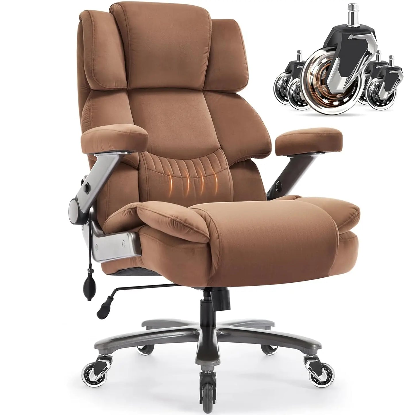 700lbs Big and Tall Office Chair-Large Computer Chair with Adjustable Lumbar Support 3D Flip Arms Plus Size Wheels,, Customized