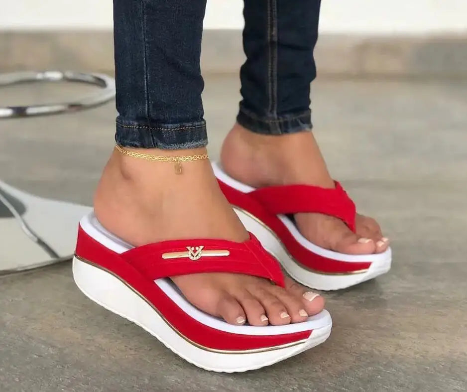 Sandals Women Summer 2023 Fashion Flip Flops Outdoor Casual Platform Sandals Ladies Plus Size Wedges Beach Slippers Muje