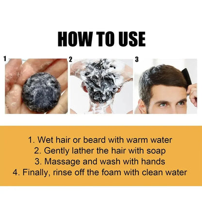 1/3pcs Polygonum Multiflorum Black Hair Soap White Hair Repair Soap Hair Care Nourishing Anti Dandruff Natural Hair Dye Soap