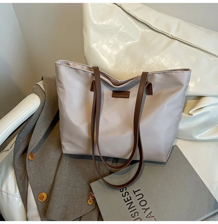 Casual Women's Oxford Cloth Shoulder Bags College Commuter Ladies Waterproof Tote Shopping Bag Large Capacity Female Handbags