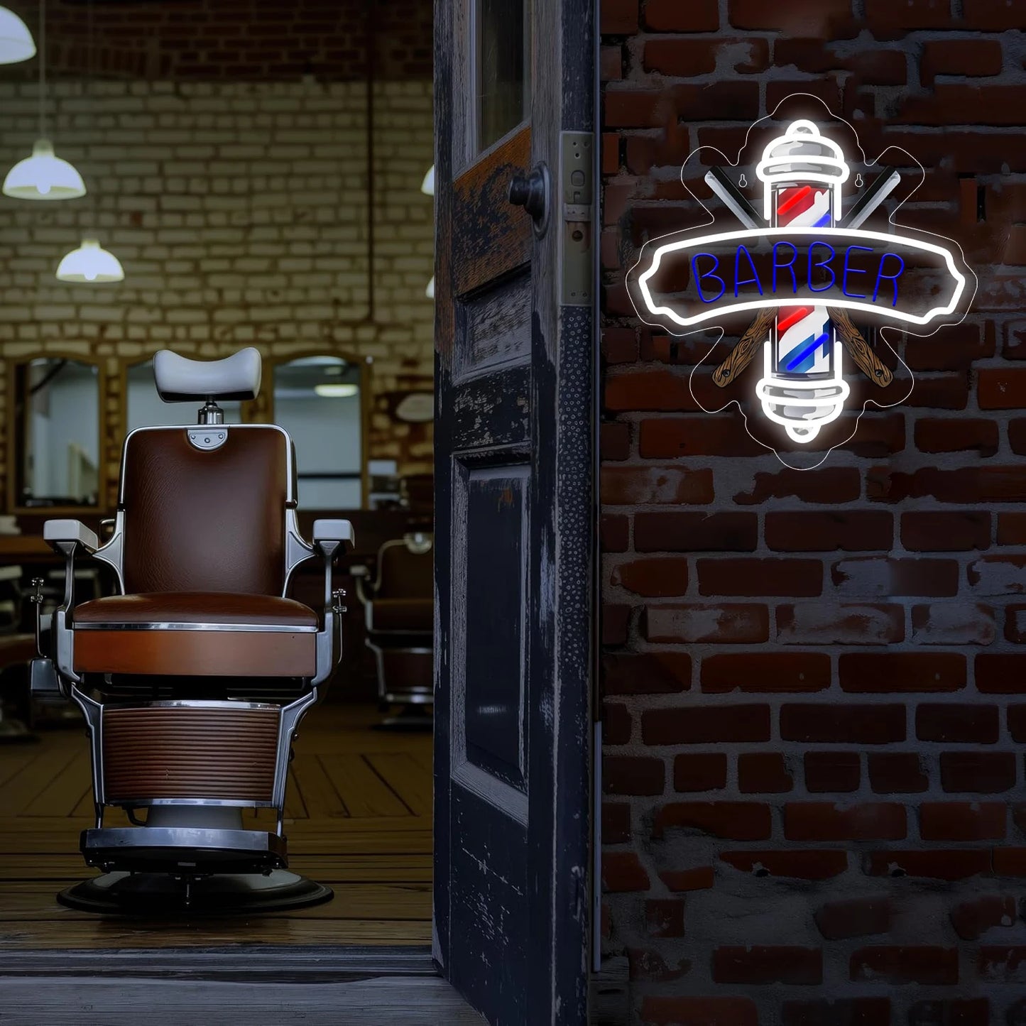1 barbershop neon sign, barbershop decoration, dimmable barber neon light, beauty salon, man cave bar, commercial store sign .