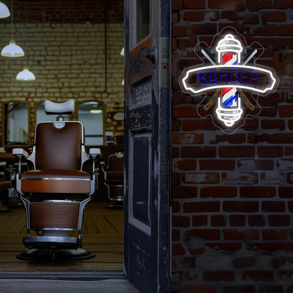 1 barbershop neon sign, barbershop decoration, dimmable barber neon light, beauty salon, man cave bar, commercial store sign .