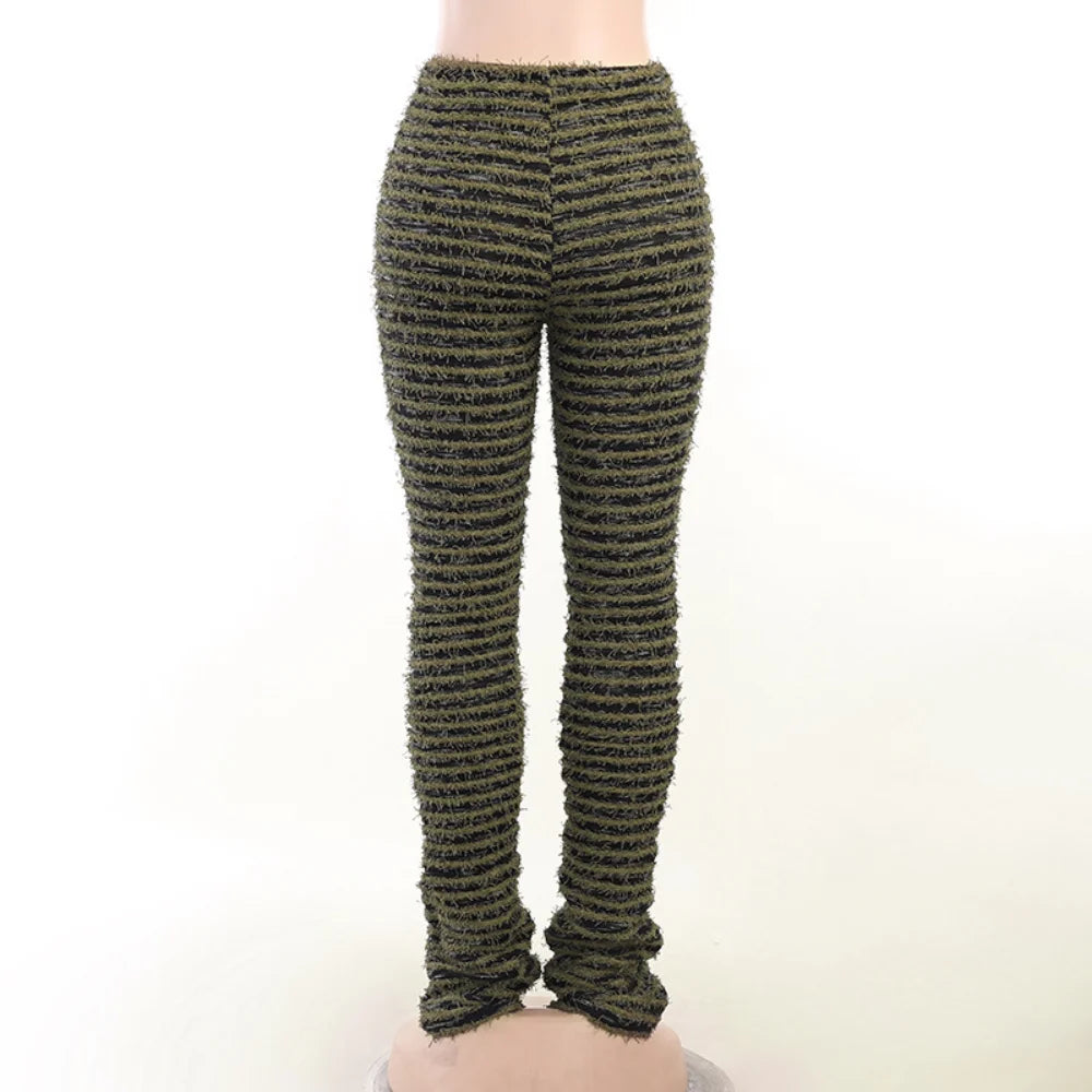 Color Block Stripes Pants Women High Waist Loose Sweatpants Women's Bodycon All-match Summer Trouseres For Female 2023