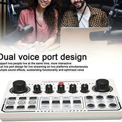 X50 Podcast Recording Equipment with Podcast Mixer Sound Card for Live Streaming Voice Changer DJ Audio Mixer Interface