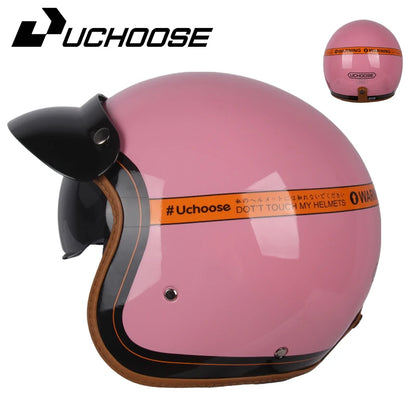 DOT Open Face Casco Moto Motorcycle Accessories Men Moto Helmets Certificated Retro Motorcycle Helmet Cafe Racer